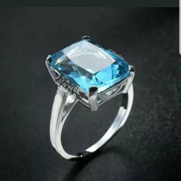 Clearance simulated Aquamarine Ring - Picture 2 of 4